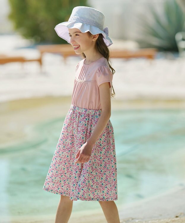 組曲 KIDS 【Mサイズ】レースコンビ サマーハット オフホワイト系