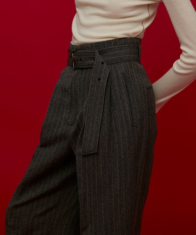 BEIGE， TURENNE / ワイドパンツ Gray×Camel line