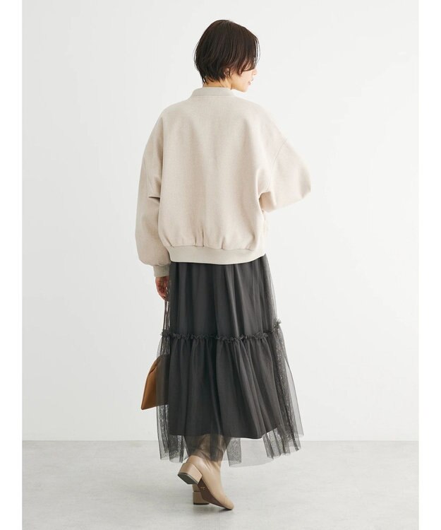 Green Parks ・ＥＬＥＮＣＡＲＥ　ＤＵＥ　ウールライクブルゾン Ivory