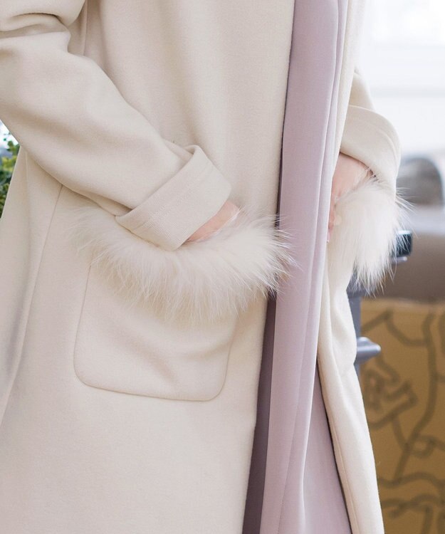 Tiaclasse 【2WAY】さらっと羽織れるFOXファーコート エクリュ