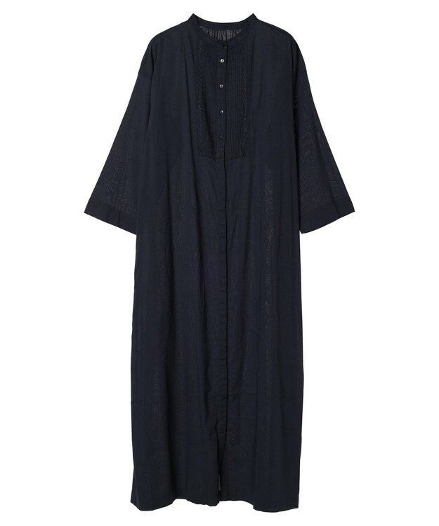 CRAFT STANDARD BOUTIQUE インド綿混レース使いワンピース Dark Navy