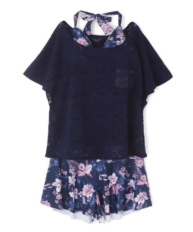 San-ai Resort（三愛水着楽園） ４点セット水着　9M・11L【San-ai Resort（サンアイリゾート）】 ネイビー