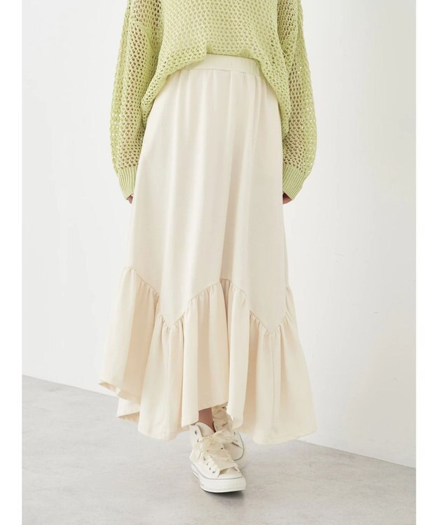 earth music&ecology ウラケ裾フリルスカート Ivory