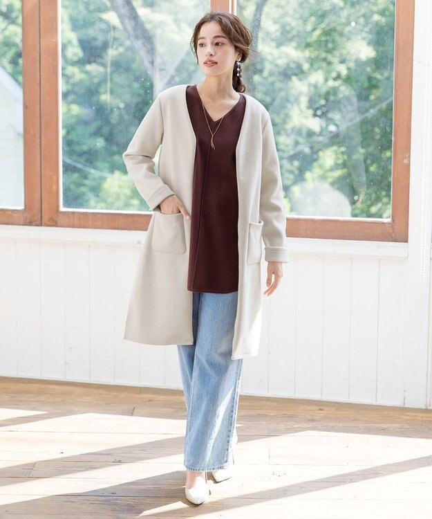 Tiaclasse 【2WAY】さらっと羽織れるFOXファーコート エクリュ