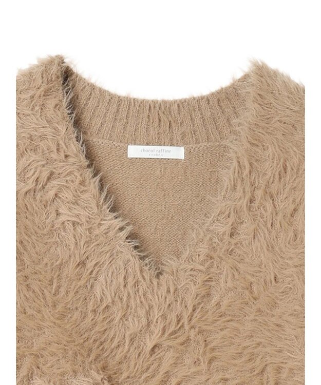 Green Parks フェザーＶネックニットプルオーバー Beige