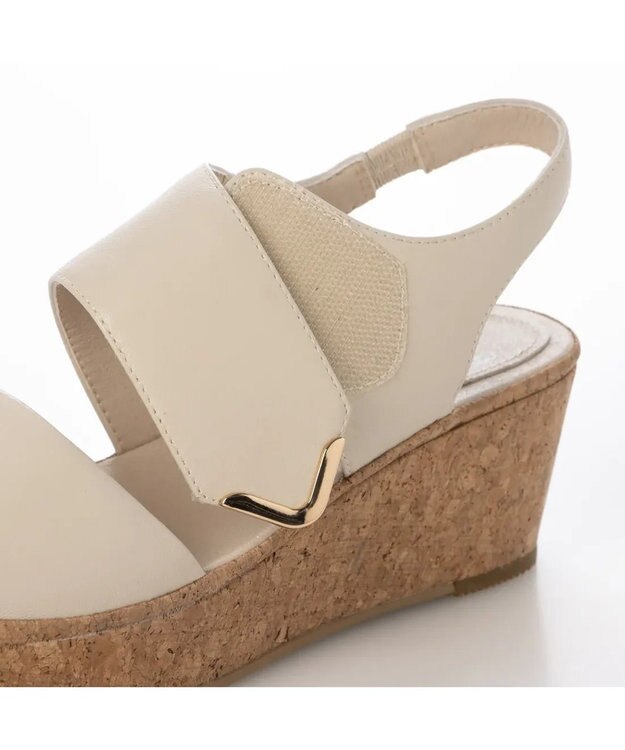 ing <ing>ワンポイントウエッジソールサンダル アイボリー