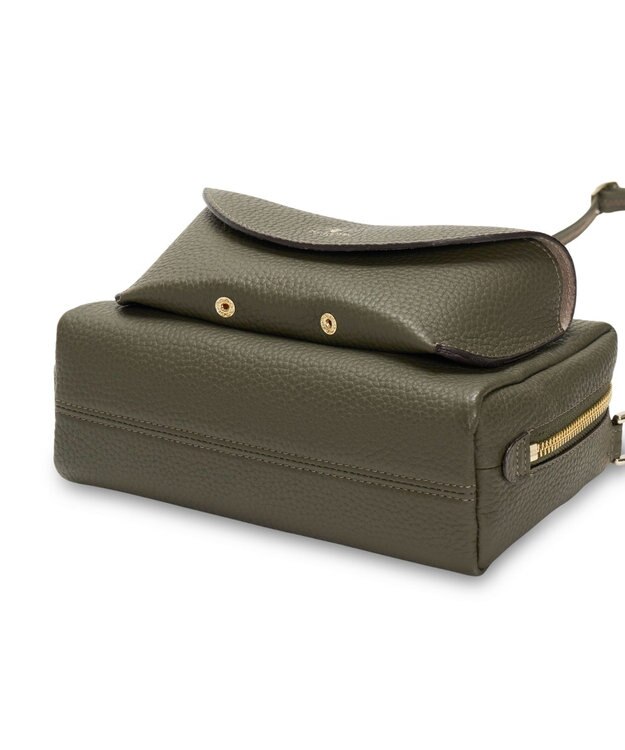 PELLE BORSA レザーポシェット メガネポケット付き Reinette レネット 4795 カーキ