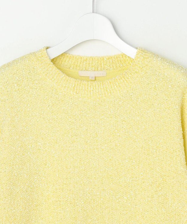 自由区 S ブークレミックスツイード ニット イエロー