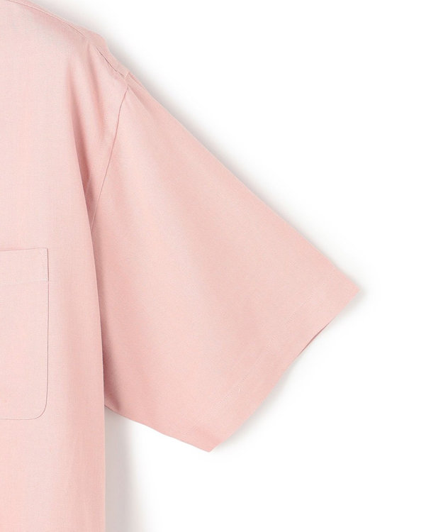J.PRESS MEN 【J.PRESS ORIGINALS】Rayon Linen Oxford Open Half Sleeve Shirt / Baggy-Fit ピンク系