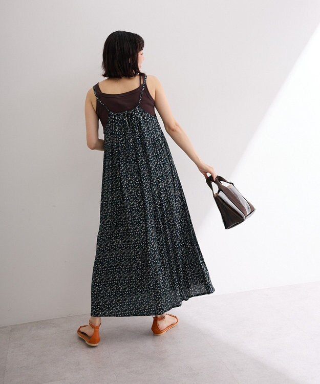 Green Parks レーヨンクレープキャミワンピース Navy