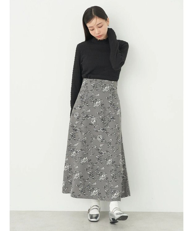 earth music&ecology シャーリングハイネックプルオーバー Black