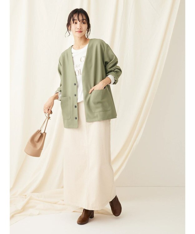 CRAFT STANDARD BOUTIQUE 【イージーケア】ＶネックカーディガンＪＫＴ Khaki