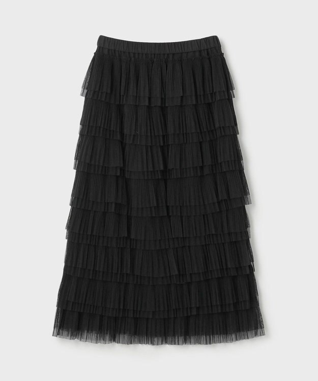 GRACE CONTINENTAL タイトティアードチュールスカート ブラック