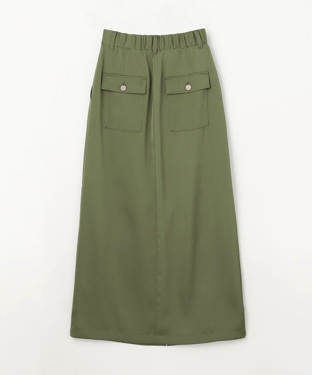 GRACE CONTINENTAL サテンストレートスカート カーキ