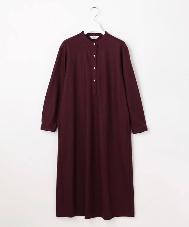 J.PRESS LADIES ウールスムース ワンピース バーガンディ系
