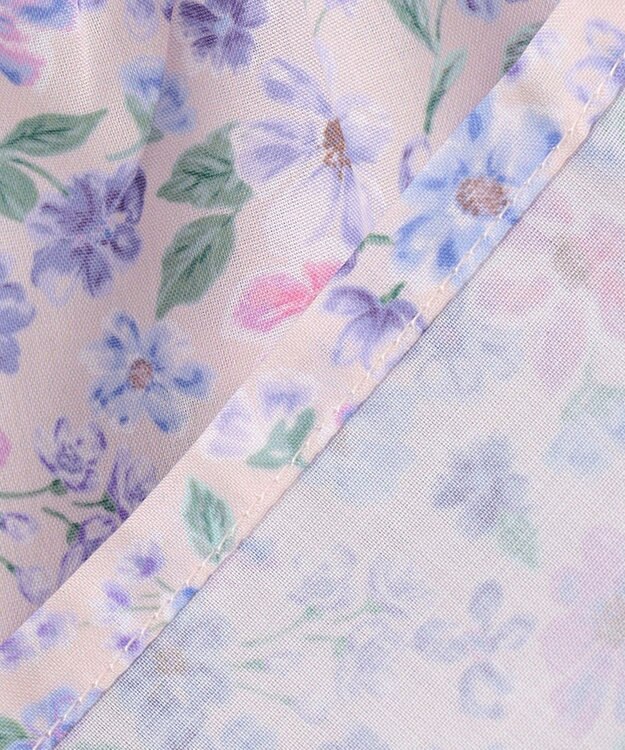 ANY KIDS 花柄キャミセット 長袖 Tシャツ ホワイト×ラベンダー系花柄