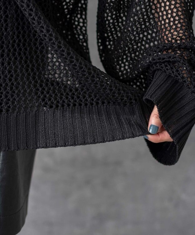 WEGO スターメッシュニットプルオーバー ブラック