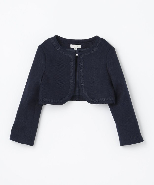 ANY KIDS ノーカラーボレロジャケット ネイビー
