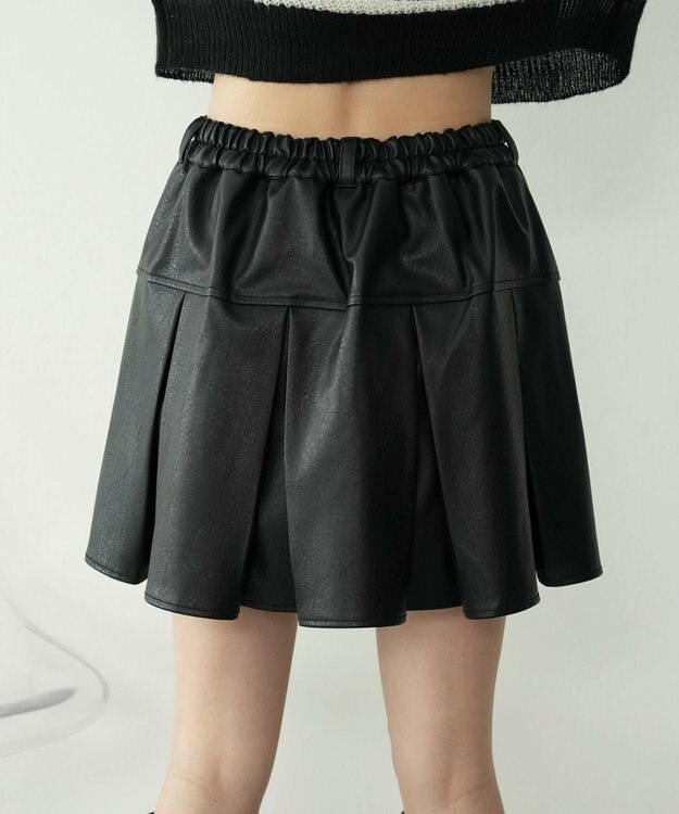 WEGO PUプリーツスカパン ブラック