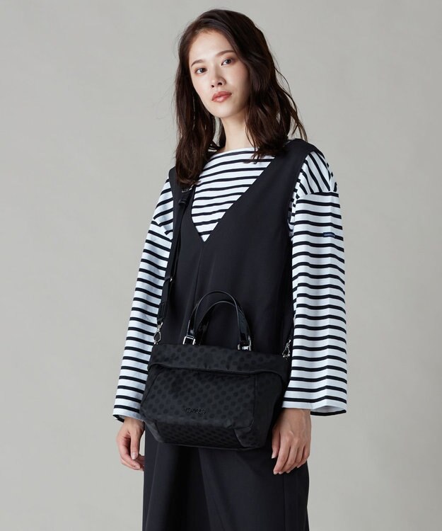 Y'SACCS PolkaDots口折れミニトート ブラック