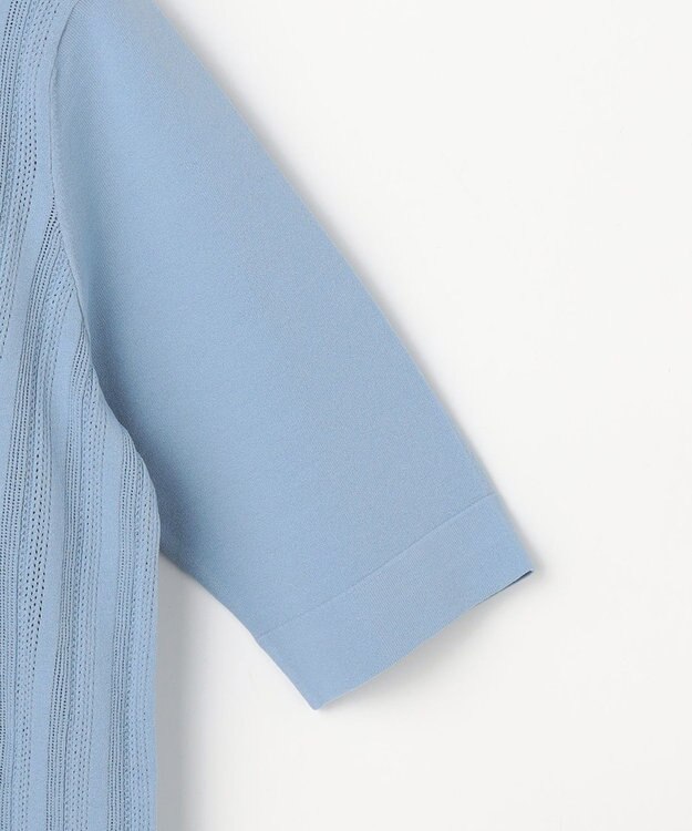 J.PRESS LADIES Rayon Elite Stretch クルーネック ニット サックスブルー系