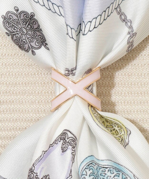 MOONBAT Luna Luce(ルナルーチェ)スカーフリング パール調 Cross Ring お手持ちのスカーフを通すだけ ギフト ペールピンク