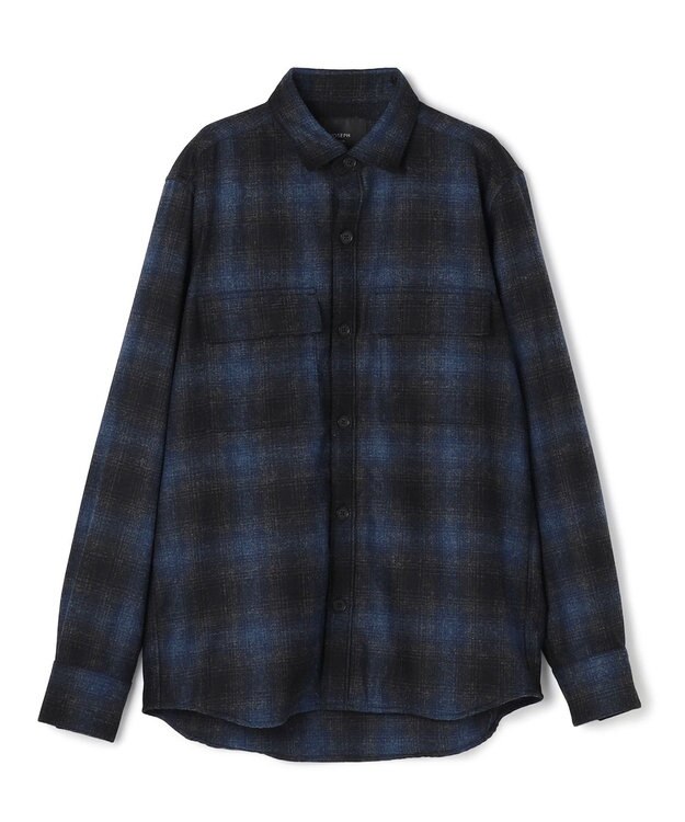 JOSEPH HOMME 【新素材】フェードフラノチェック / シャツブルゾン ネイビー系3