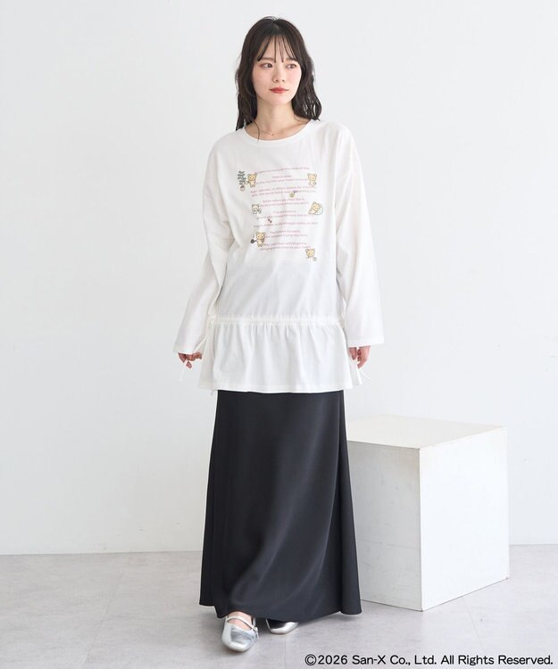 earth music&ecology 【予約】リラックマ×earth ブラウジングロンT オフホワイト