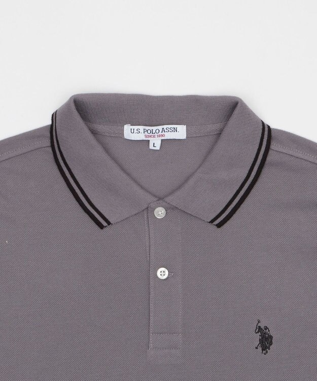 WEGO 【25年秋冬新作/ユニセックスITEM/SMLサイズ展開】別注USPOLOラインポロシャツ（長袖） グレー