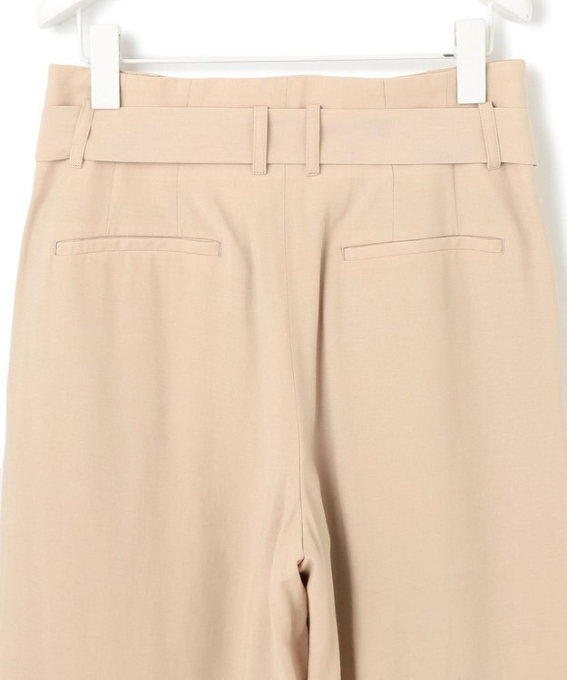 ICB 【接触冷感・UVカット・洗える】 T/Rドライリネン ワイドストレートパンツ ベージュ系