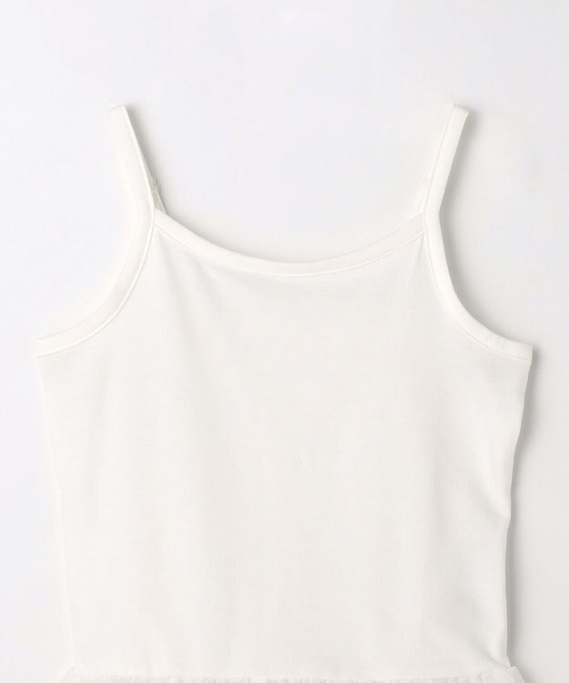 ANY KIDS 【洗濯機可能/吸汗速乾】裾レース ドライタッチ キャミソール オフホワイト