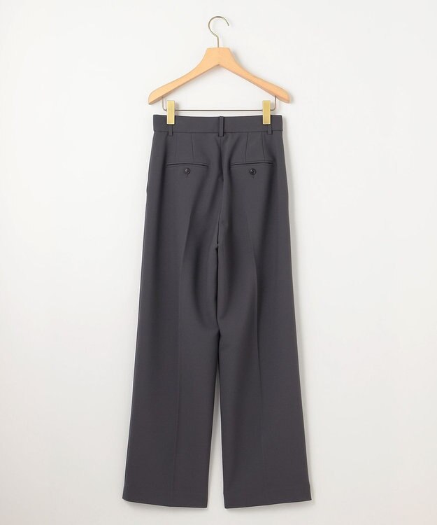 組曲 S 【WEB限定】ベーシックダブルクロス ワイドストレートパンツ チャコールグレー系