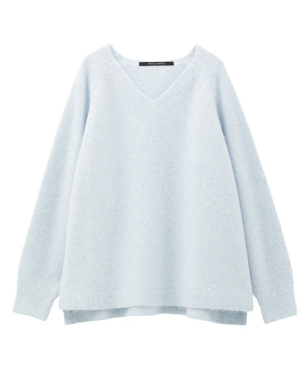 YECCA VECCA Vネックルーズニット Sax