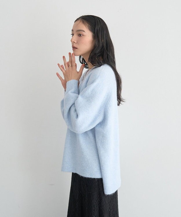 YECCA VECCA Vネックルーズニット Sax