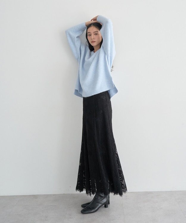 YECCA VECCA Vネックルーズニット Sax