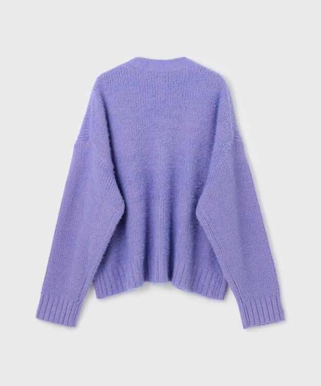 GRACE CONTINENTAL フェザールーズニットカーディガン ラベンダー