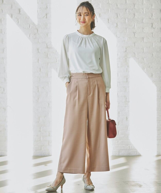 ANY SIS S 【UVケア】イージーケアスタンドネック ブラウス オフ