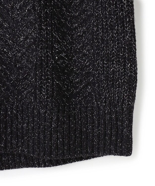 JOSEPH HOMME メランジヘリンボンストライプ　ケーブルニット ブラック系