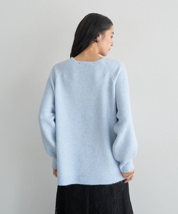 YECCA VECCA Vネックルーズニット Sax