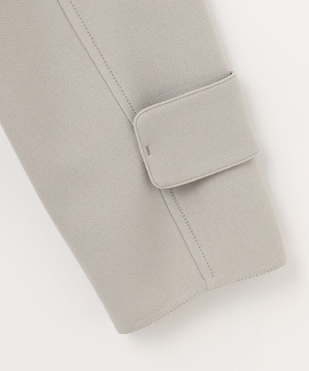 自由区 【洗える】ライトダブルクロス ノーカラーコート サンドベージュ