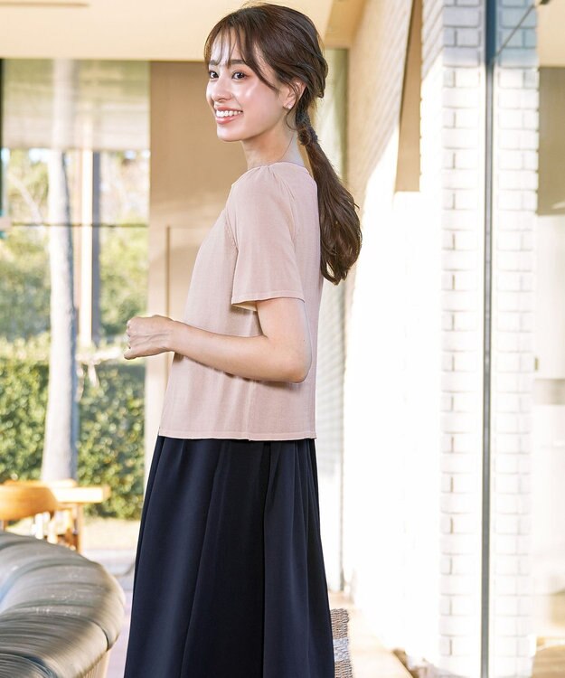 Tiaclasse L 【新色追加・洗える・UVケア・接触冷感】サマーニット半袖カーディガン ライトピンク