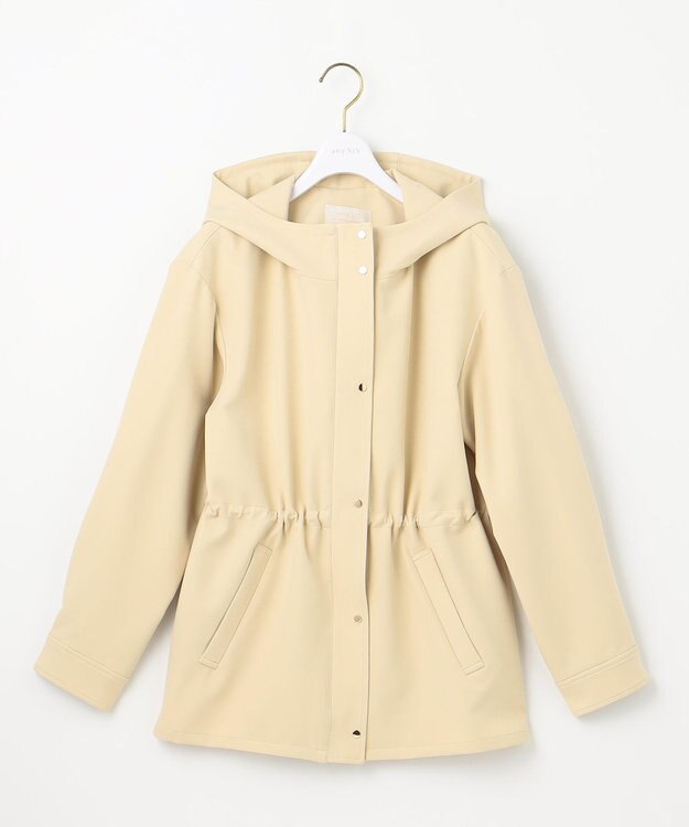 ANY SIS 【撥水・UVカット・洗える】フーデットハーフ コート イエロー