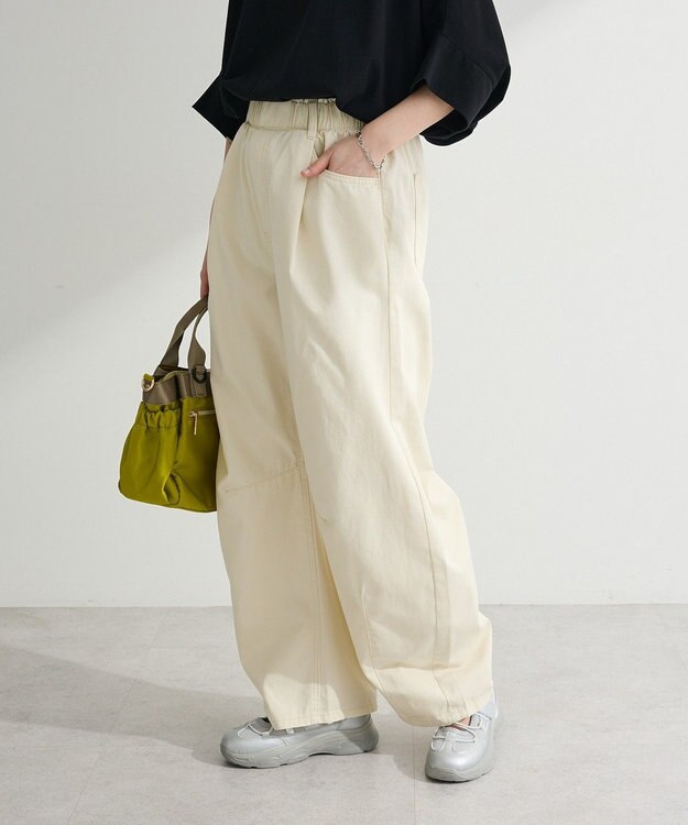 Green Parks ウエストタックコクーンデニムパンツ Ivory