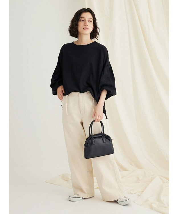 CRAFT STANDARD BOUTIQUE Ｌ／Ｒキャンバスドッキングカットプルオーバー Black