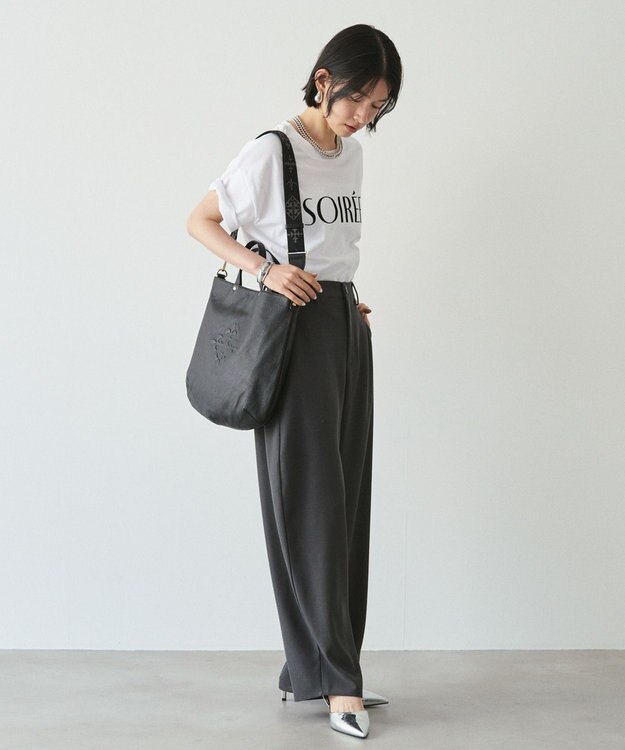 russet 《トートバッグ人気NO.1モデル》スリム2WAYトートバッグ <エンボスモノグラム>(CE-1611) Black
