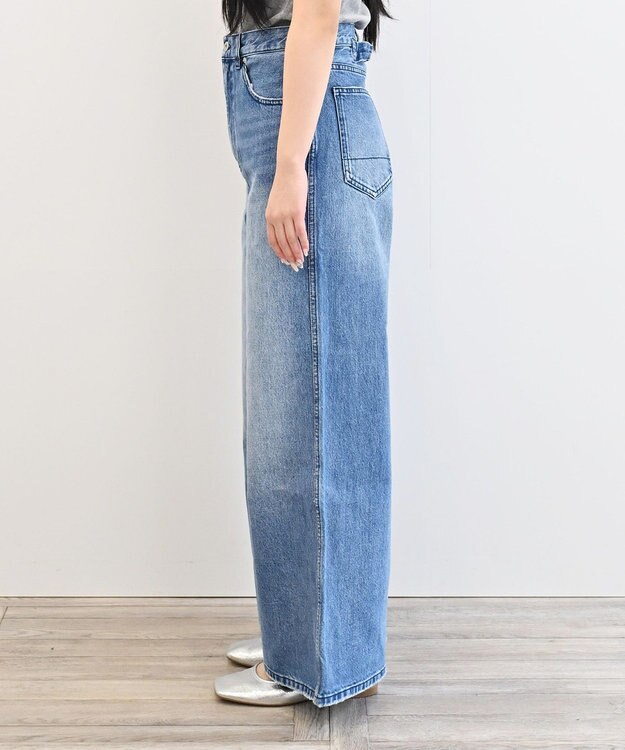 woadblue 【157】Long Rise Wide Pants デニムパンツ MIDBLUE