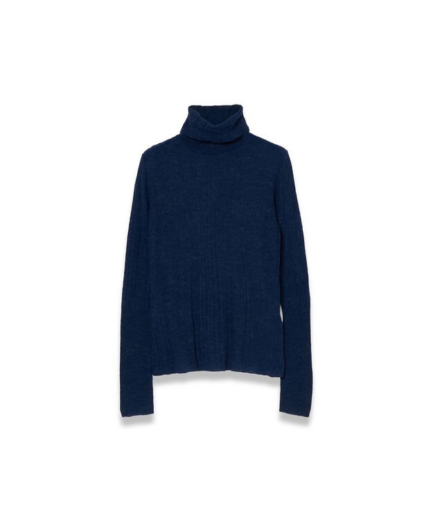 JOSEPH シアーウールリブ ハイネックニット Indigo