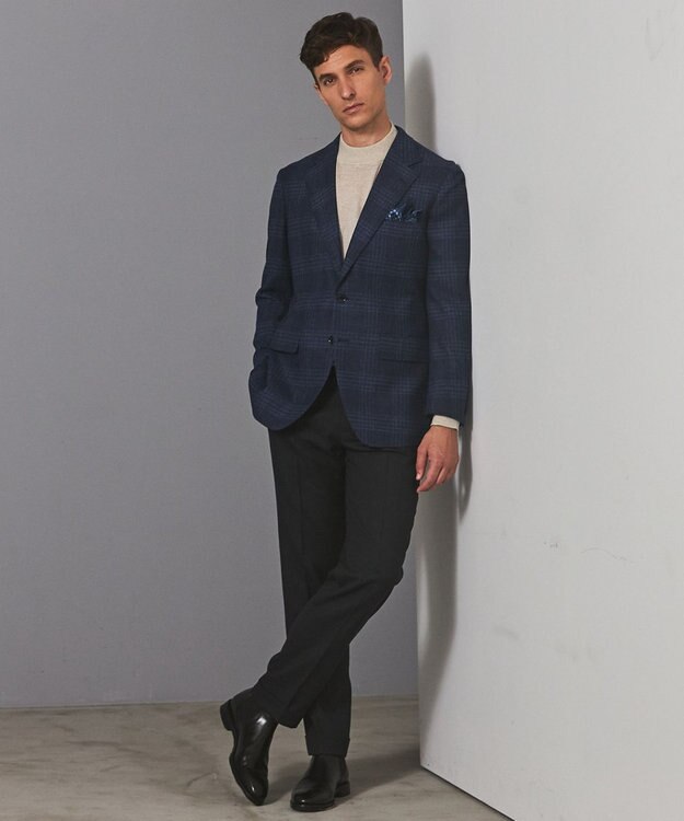 GOTAIRIKU 25年新作【洗える/チクチクしにくい/ピリングしにくい】イタリア糸 ハイゲージ カバーネックニット_WOOL100％ アイボリー系