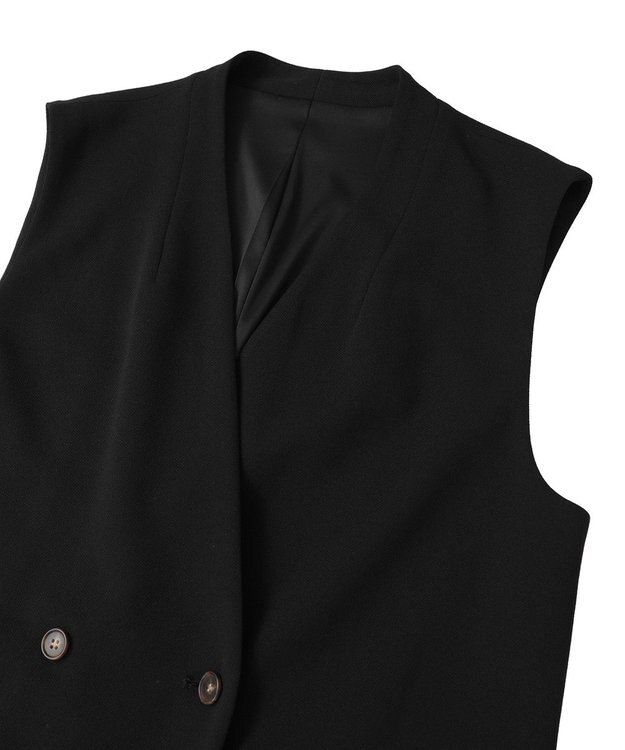 Green Parks Ｏ．洗えてストレッチ　Ｗボタンベスト Black