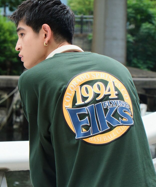 WEGO 【ユニセックス着用ITEM】サークルロゴBIG　T（LS） ダークグリーン